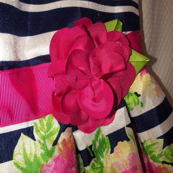 Jona Michelle Boutique Lilly Style Botanical Dress Stripes And Flowers - Picture 5 of 9